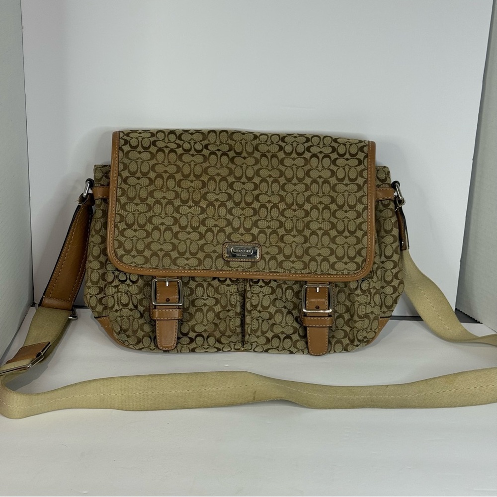 Vintage Coach Messenger Crossbody Bag F70283 Canvas Leather Y2K